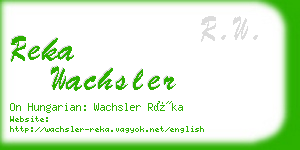 reka wachsler business card